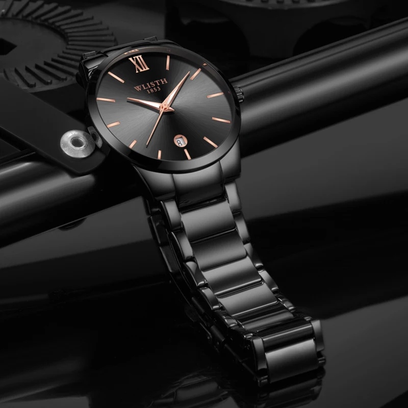 Новые модные мужские часы синие стальной ремешок Календарь Мужские светящиеся