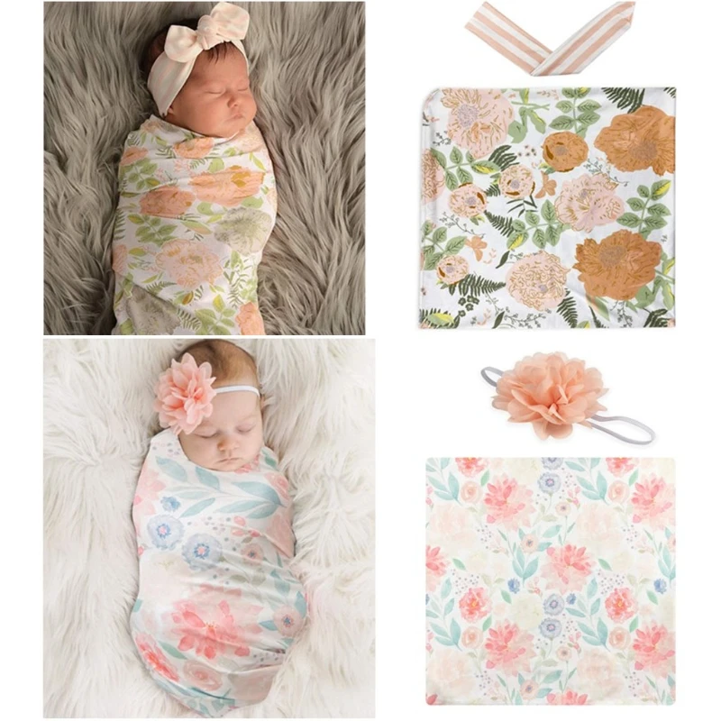 2 предмета Одежда для новорожденных пеленки с цветами Обёрточная бумага +