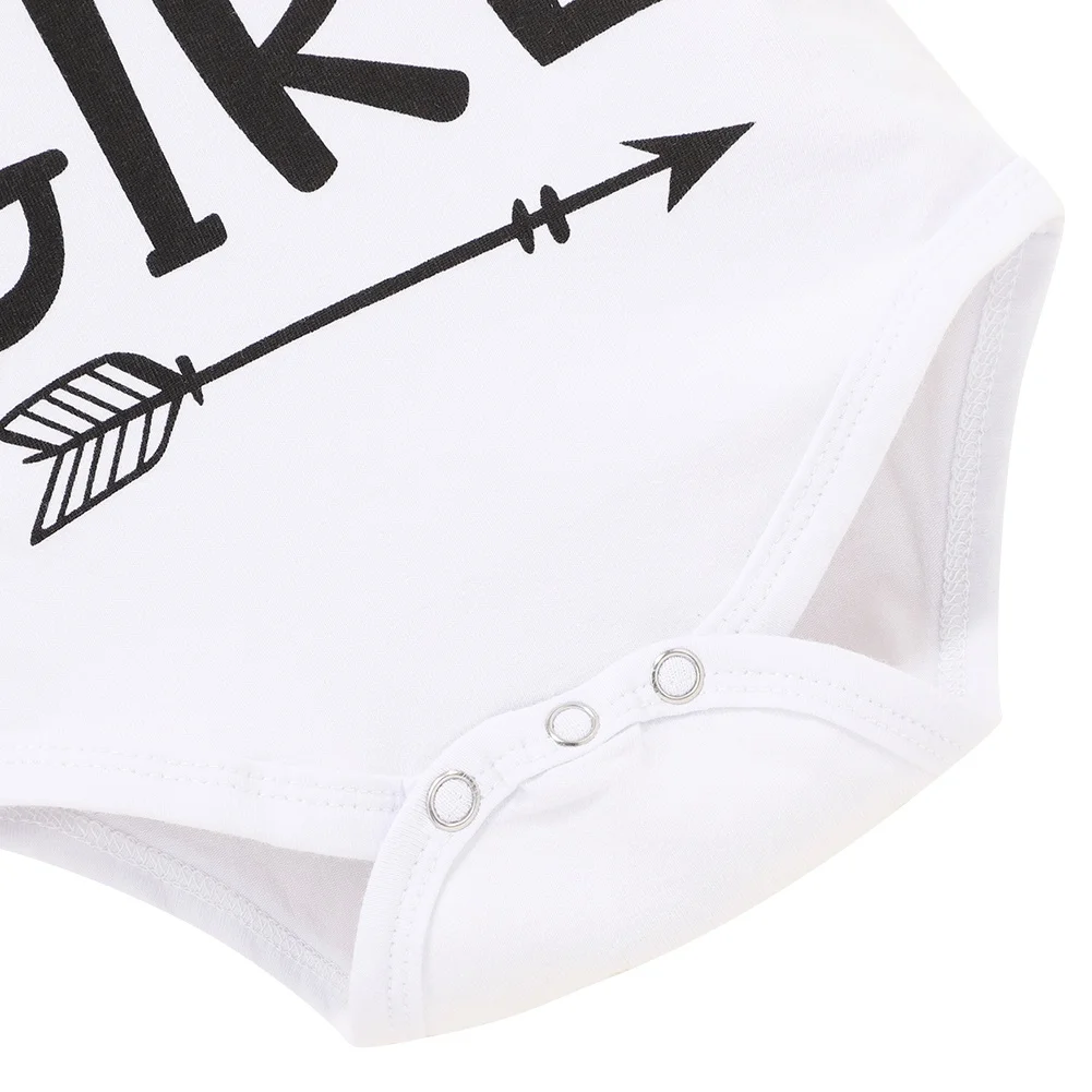 

3Pcs Summer Toddler Newborn Baby Girls Clothing Set Infant Letter Print Short-sleeved Rompers+ Lace Shorts +Headband 0-18M