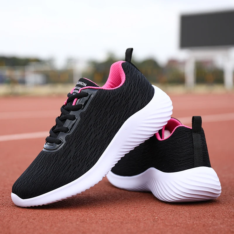 

Sneakers Women Vulcanize Shoes Flats Casual Ladies Shoes Woman Lace-Up Mesh Light Breathable Chaussures Female Scarpe Da Donna