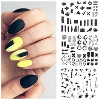 new arrived 3d valentin nail stickers decals black geometric mixed style adhesive stickers nail art decoration z0272