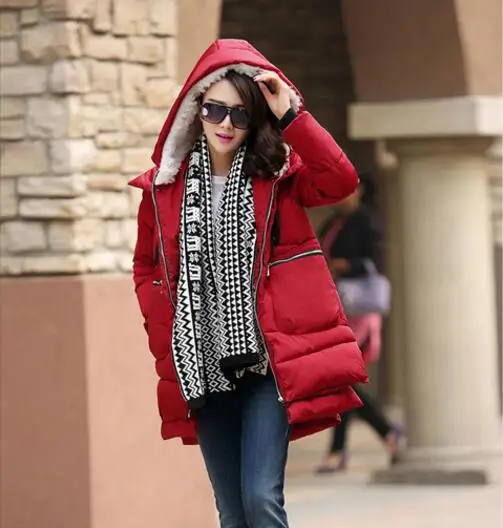 

Maternity winter coat Military Long Loose Hooded Fashion Thicken Down Jacket Coat for Pregnancy Clothes Outerwear Plus Size 5XL