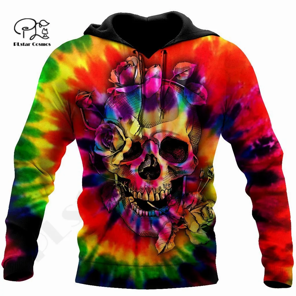 

PLstar Cosmos 3Dprint Newest Colorful Hippie Psychedelic Skull Harajuku Premium Unisex Unique Casual Hoodies/Sweatshirt/Zip 1