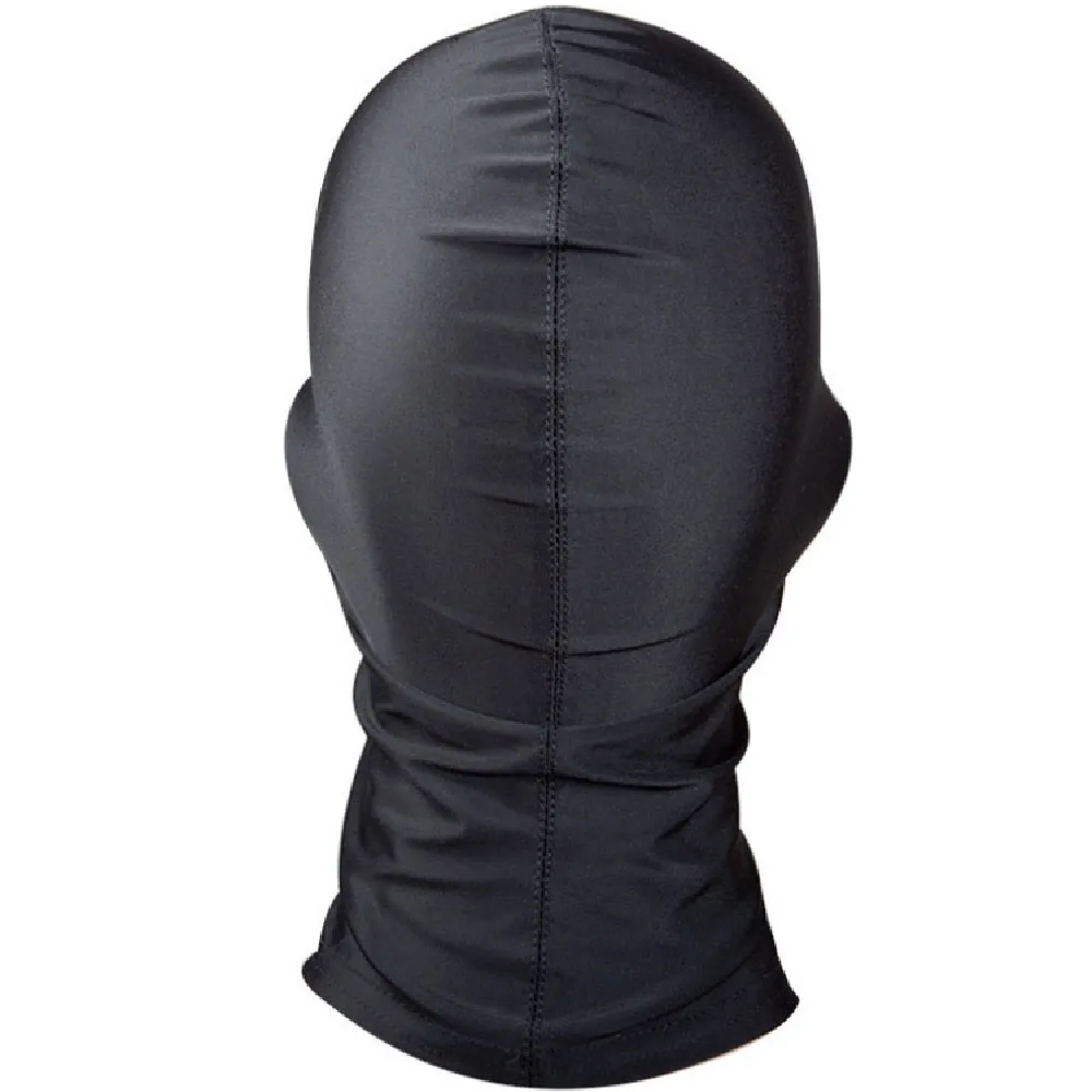 Черная ФЕТИШ с открытым ртом капюшоном маска для раба голова бондаж взрослых