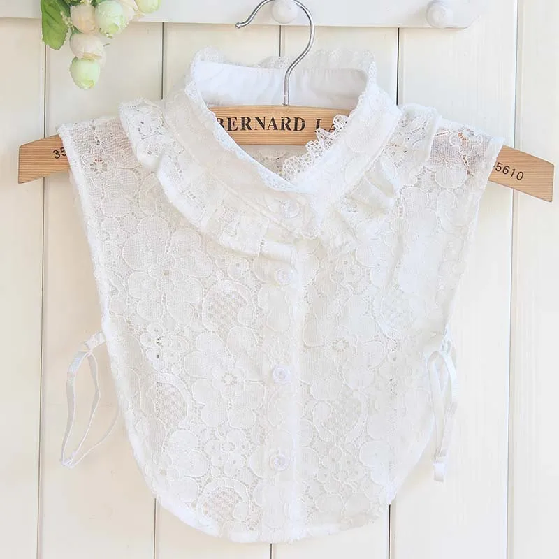 Милый цветочный кружевной женский однотонный воротник стойка съемный фальшивый