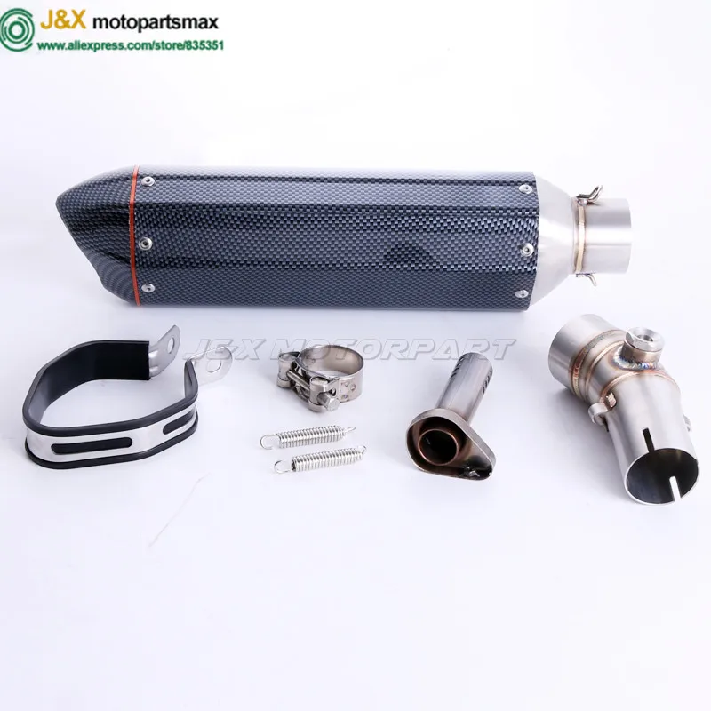 

ER-6N ER-6F Motorcycle Exhaust Muffler Full System Middle Pipe + Exhaust Slip On For Kawasaki ER6N ER6F NINJA650R 2012 To 2015