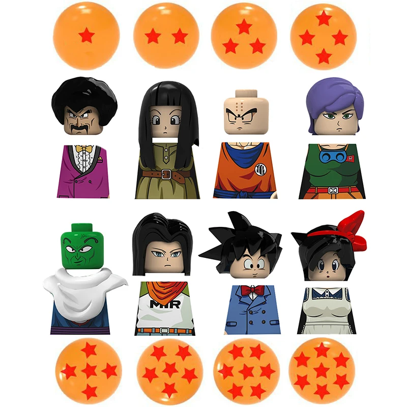 

PG8168 Dragon Ball Z Goku Gohan Bricks Building Blocks Anime Cartoon Action Figures Heads Assembly Toys for Boys Christmas Gifts
