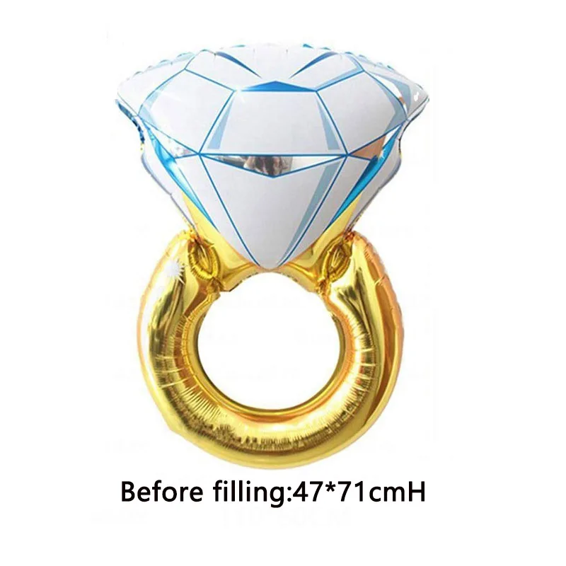 2 шт. фольгированные воздушные шары в виде кольца с бриллиантами|Украшения своими