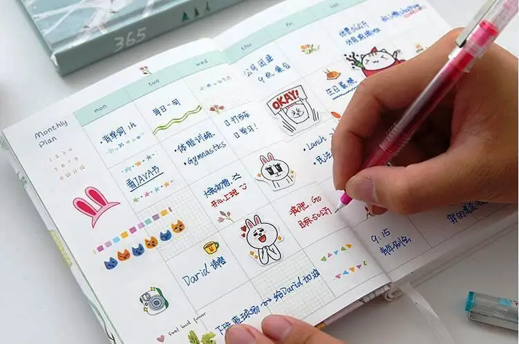 "Сезон 365" любой ГОД ПЛАНИРОВЩИК ежемесячный ежедневный план программа милый дневник записная книжка учебный журнал
