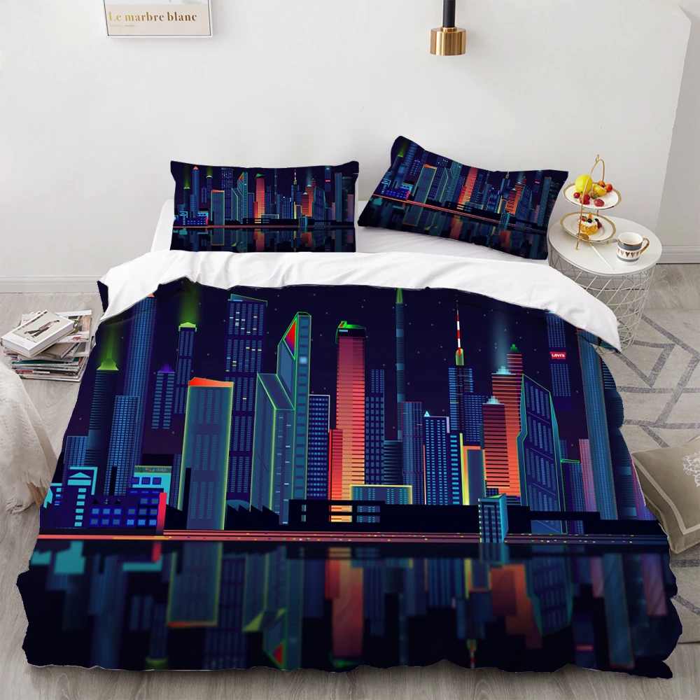 Комплект постельного белья из 3 предметов с геометрическим рисунком планеты