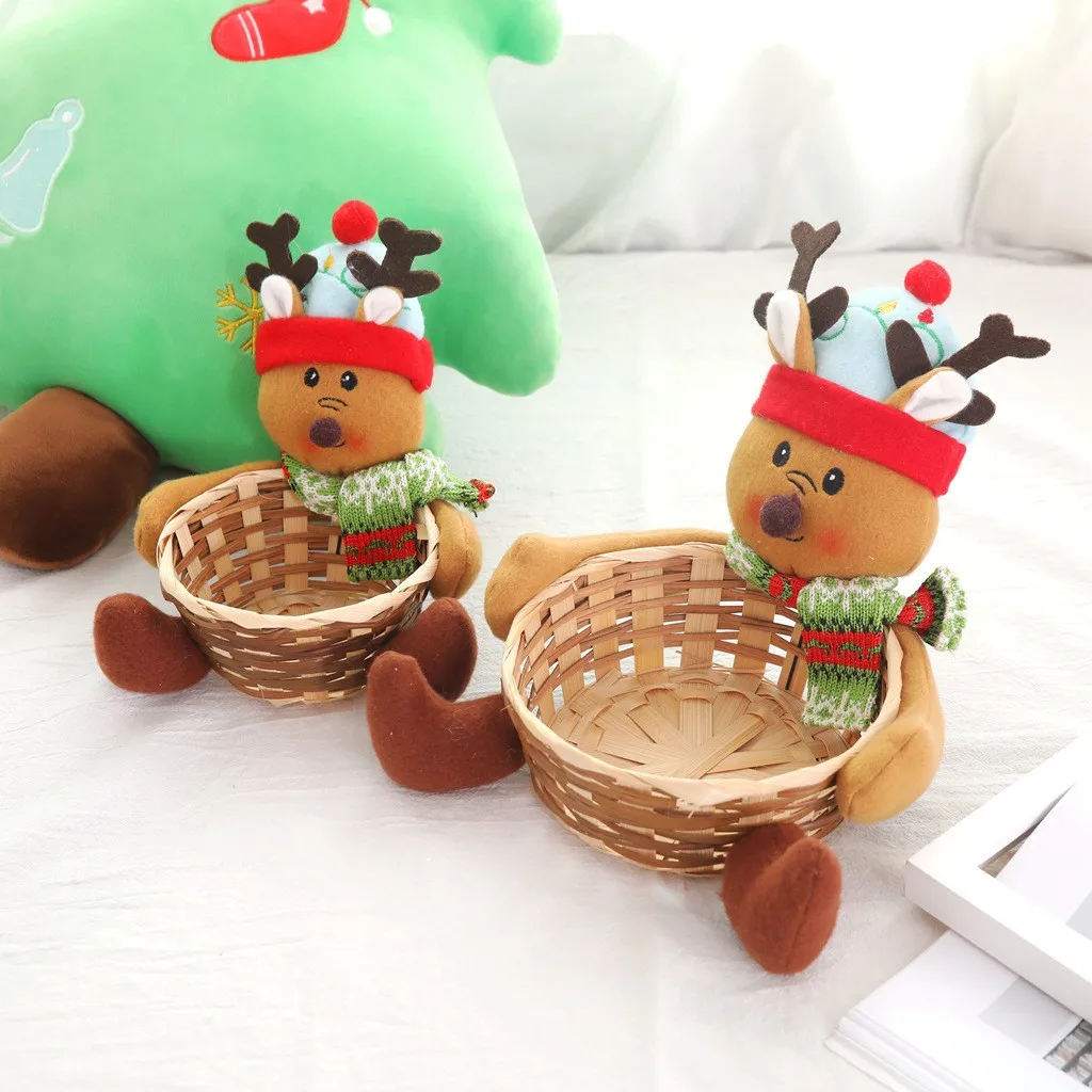 Рождественская корзина для хранения конфет праздничные вечерние украшения дома