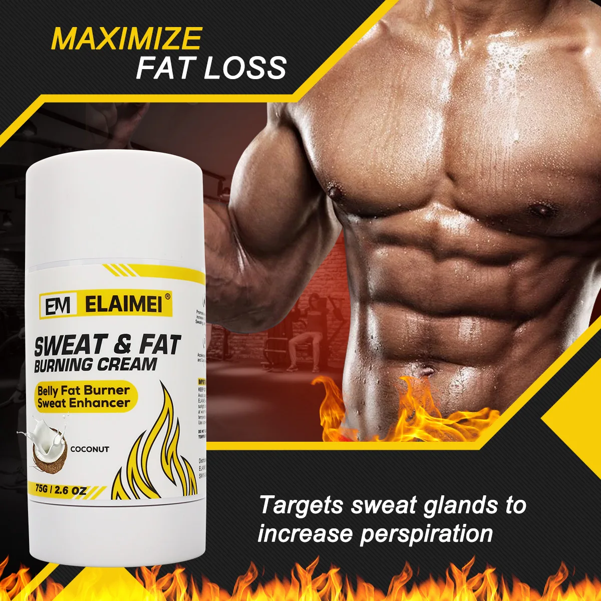 

Men's rotating abs paste plastic tight strengthen abs cream 75g