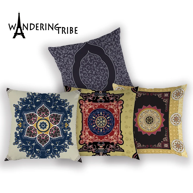 Винтажная декоративная наволочка для подушки с геометрическим рисунком чехол