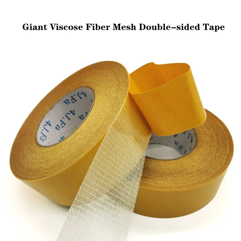 

1 рулон двухсторонней сетчатой ленты 20 м, сетчатая волоконная прозрачная двухсторонняя лента высокой вязкости, липкая клейкая сетка для ков...