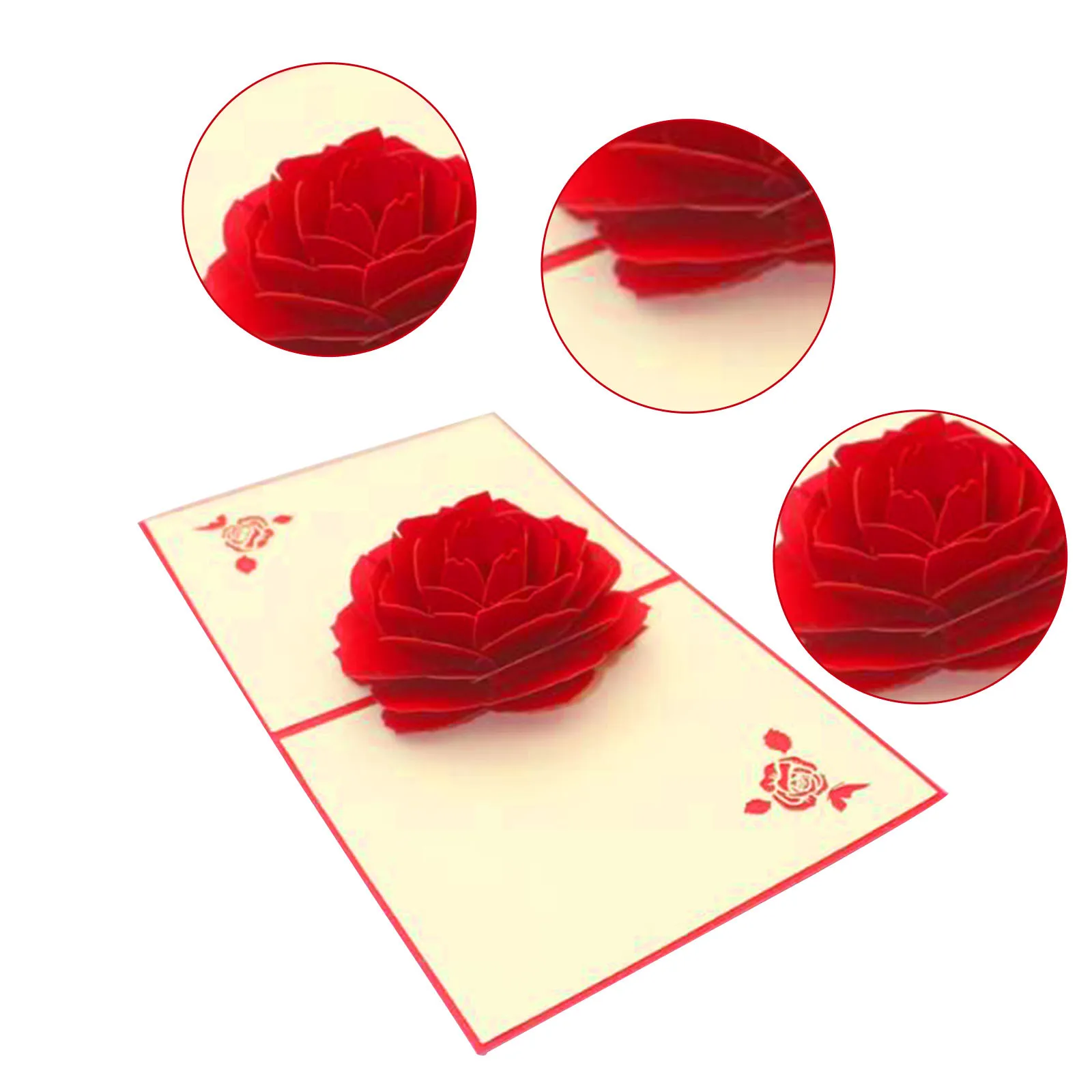 1 шт. 3D открытки с изображением розы поздравительная открытка на день Святого