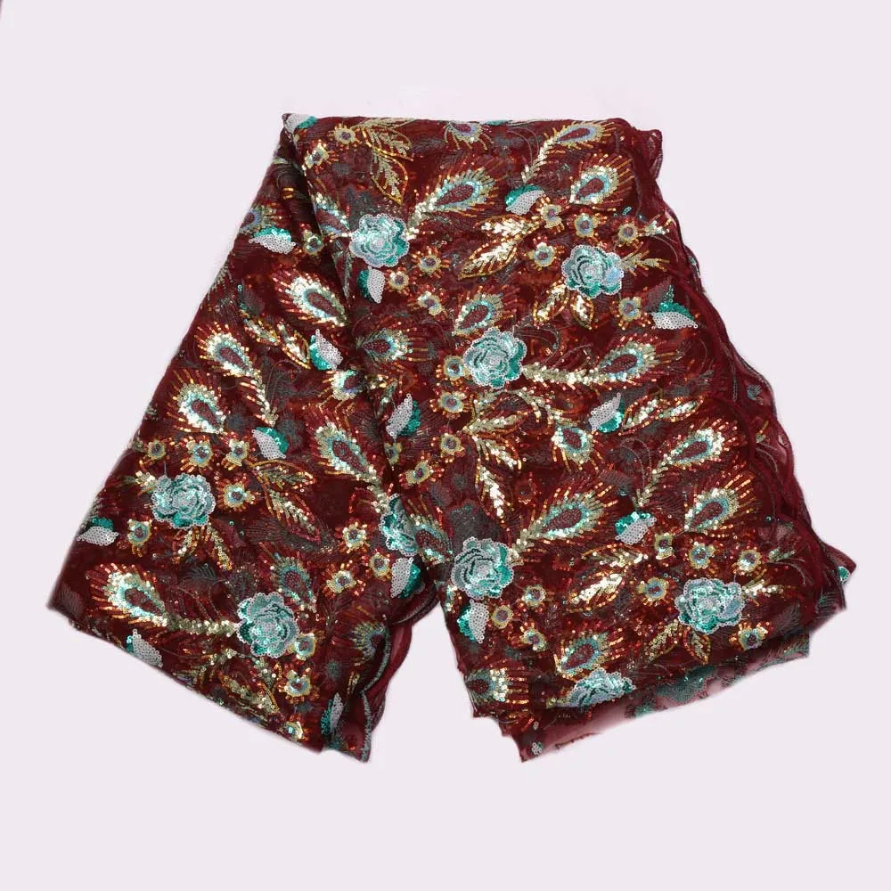 Новый дизайн тюль кружева ткань с блестками в африканском стиле Высокое качество