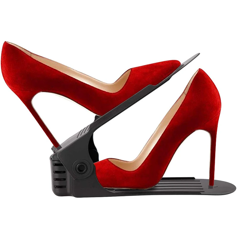 10 шт. обуви слотами Организатор регулируемый укладчик двухслойная полка для