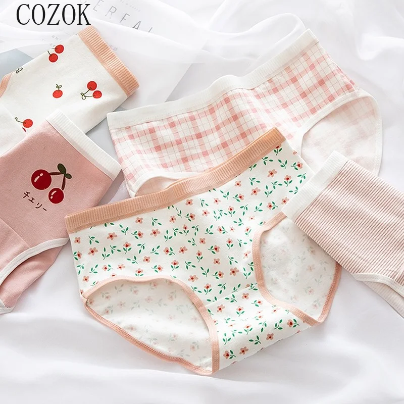 

COZOK женское хлопковое нижнее белье, сексуальные цветочные трусики для девушек, Симпатичные Бесшовные Удобные Трусы, женское нижнее белье