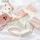 COZOK женское хлопковое нижнее белье, сексуальные цветочные трусики для девушек, Симпатичные Бесшовные Удобные Трусы, женское нижнее белье