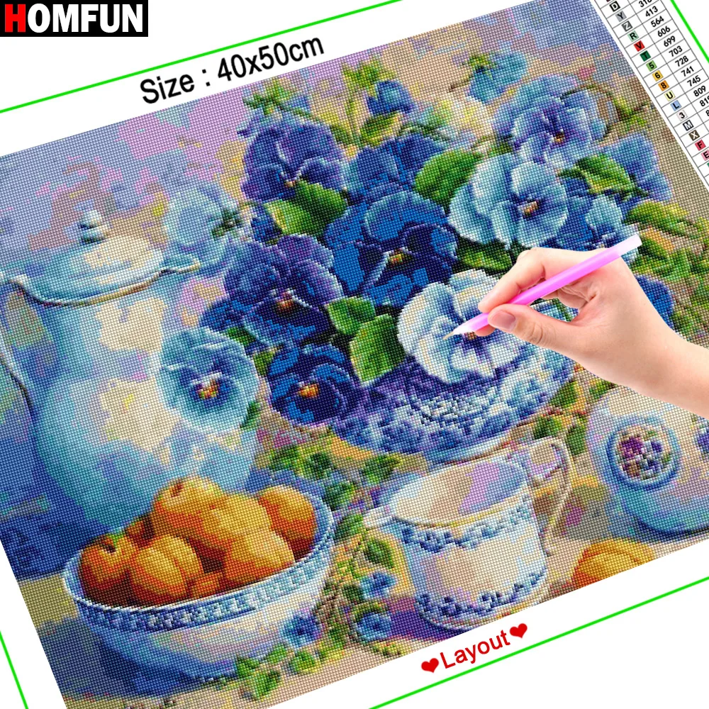 Набор для алмазной вышивки цветок чайный набор | Дом и сад