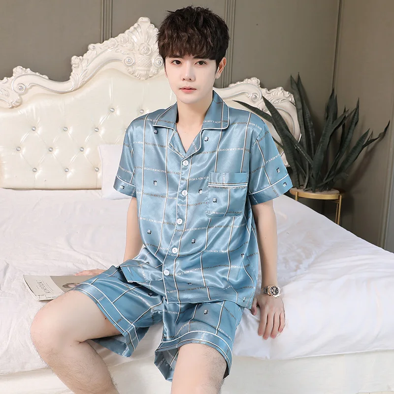 

2PCS Women Plaid Pajamas Sets Sexy Turn-Down Collar Pyjamas Short Sleeve Shirt Sleep Suit Rayon Nightwear 3XL Summer Sleepwear