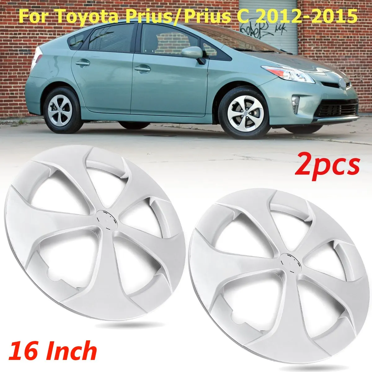1 / 2 шт. серебристые колпачки на 5 спицах для Toyota Prius/Prius C 2012 2013 2014 2015 4260247060 570