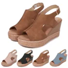 SAGACEЖенская обувь для отдыха; Женская обувь на танкетке; Коллекция 2021 года; Женские повседневные римские сандалии с пряжками и ремешками