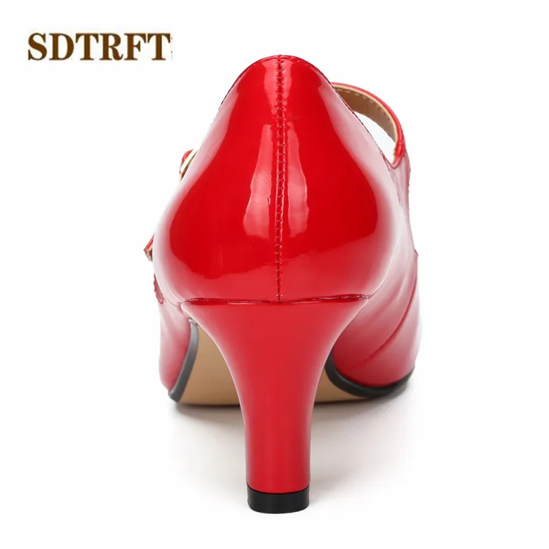 SDTRFT/демисезонные туфли на высоком каблуке 6 см zapatos mujer Туфли-лодочки с пряжкой и