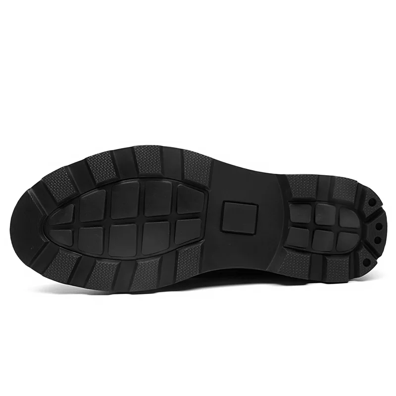 Новинка 2019 года мужские однотонные черные брендовые ботинки из натуральной кожи