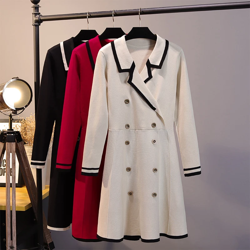 Женское трикотажное платье в стиле Хепберн облегающее тонкое трапеция с длинным