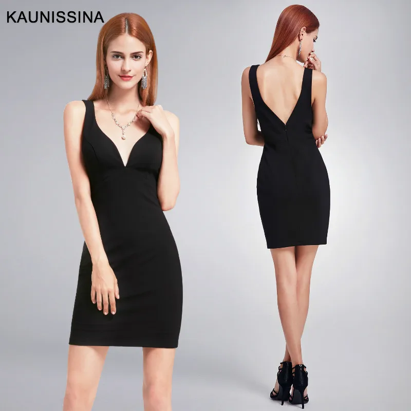 KAUNISSINA 2 шт./лот сексуальное черное коктейльное платье Короткое для вечеринки с