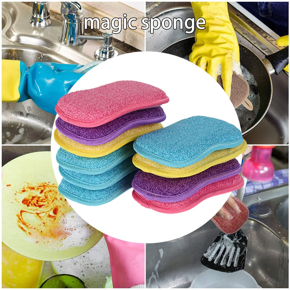 

10 шт. микрофибры для очистки губка для мытья посуды Кухня Ванная комната для удаления ржавчины чистой тканью ластик Экологичная волшебная г...