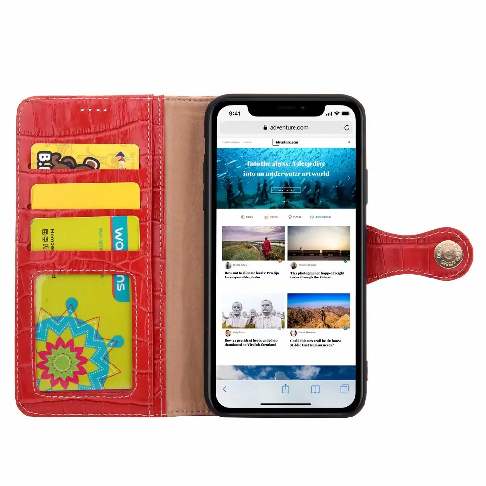 Подходит для Apple iPhone 11 PRO Max XSMAX XR 7 8 PLUS деловой защитный кожаный чехол кошелек с