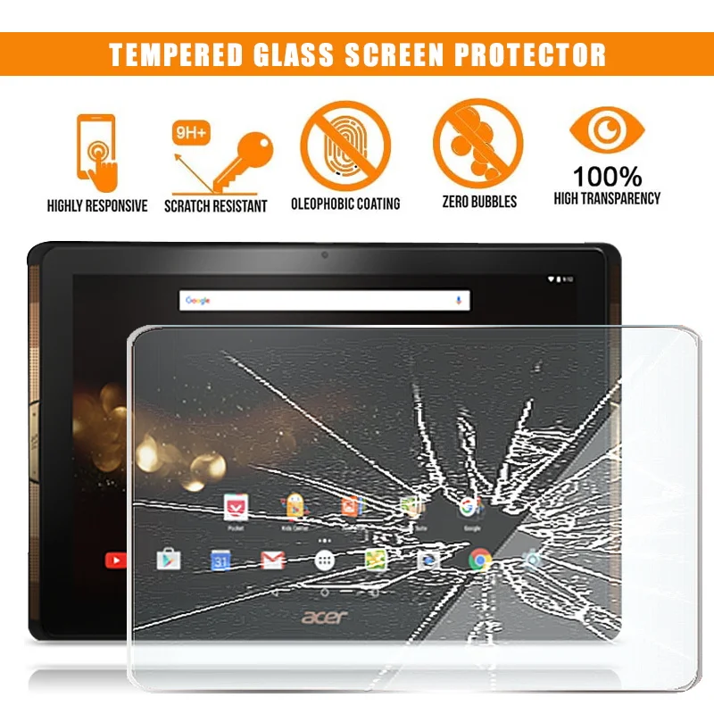 

For Acer Iconia Tab 10 A3-A40 Tablet Tempered Glass Screen Protector 9H Premium Scratch Resistant HD Clear Film Cover
