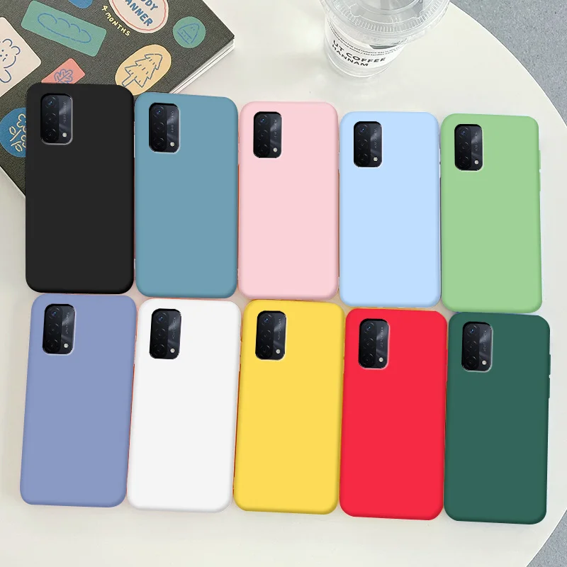 

For OPPO A93 Case Soft TPU Silicone Case For OPPO A93 Simple Macaron Colors Candy Black Simple Phone Back Cover