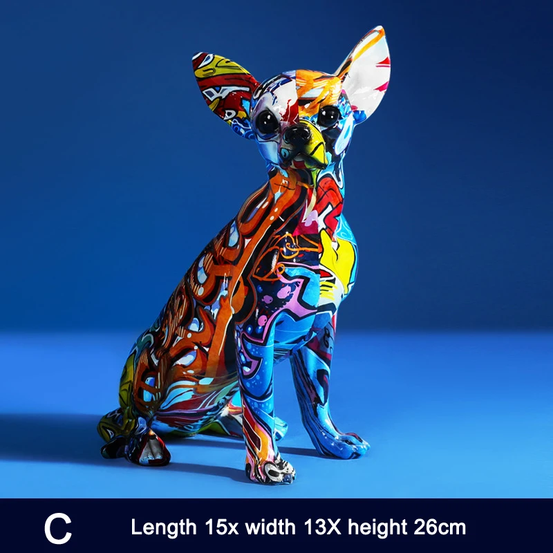 

Home Modern Painted Colorful Dachshund Dog Decoration Wine Cabinet Office Decor Desktop Crafts PAK55