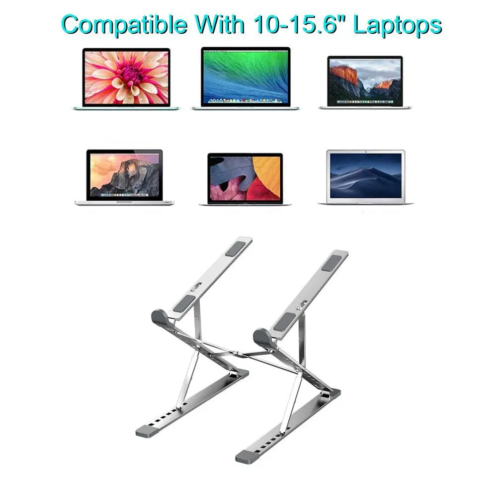 

Laptop Stand Rack X Style Adjustable Foldable Aluminum Alloy Office Desktop Notebook Holder Desk For 7-15 Inch Macbook Pro Air