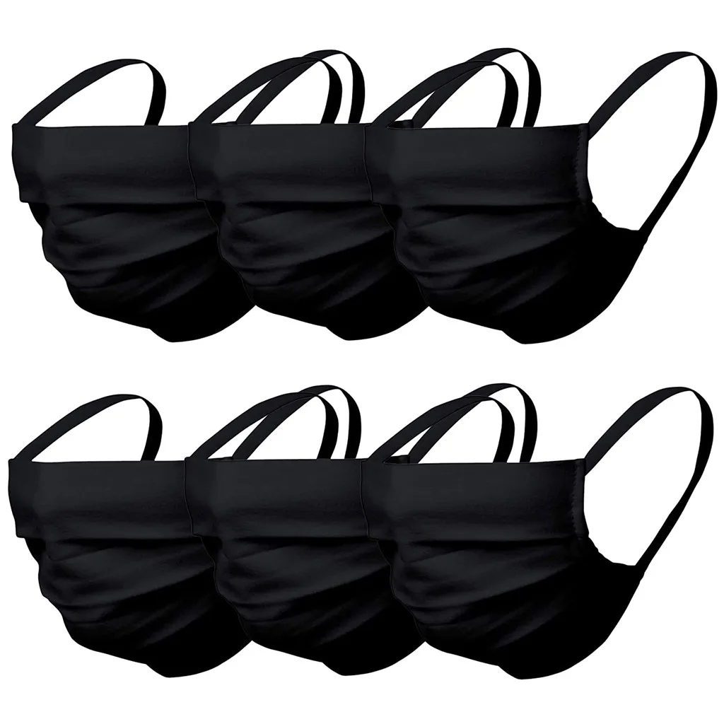 3 маски/6x Маски Детские Тканевые маски загрязнения черные многоразовая моющаяся