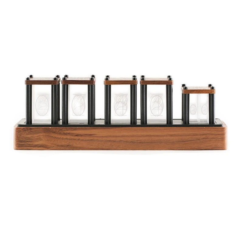 

Assembled Pseudo Glow Tube Nixie Clock RGB Kit LED Desktop Creative Decoration Digital Night Light Bar Atmosphere