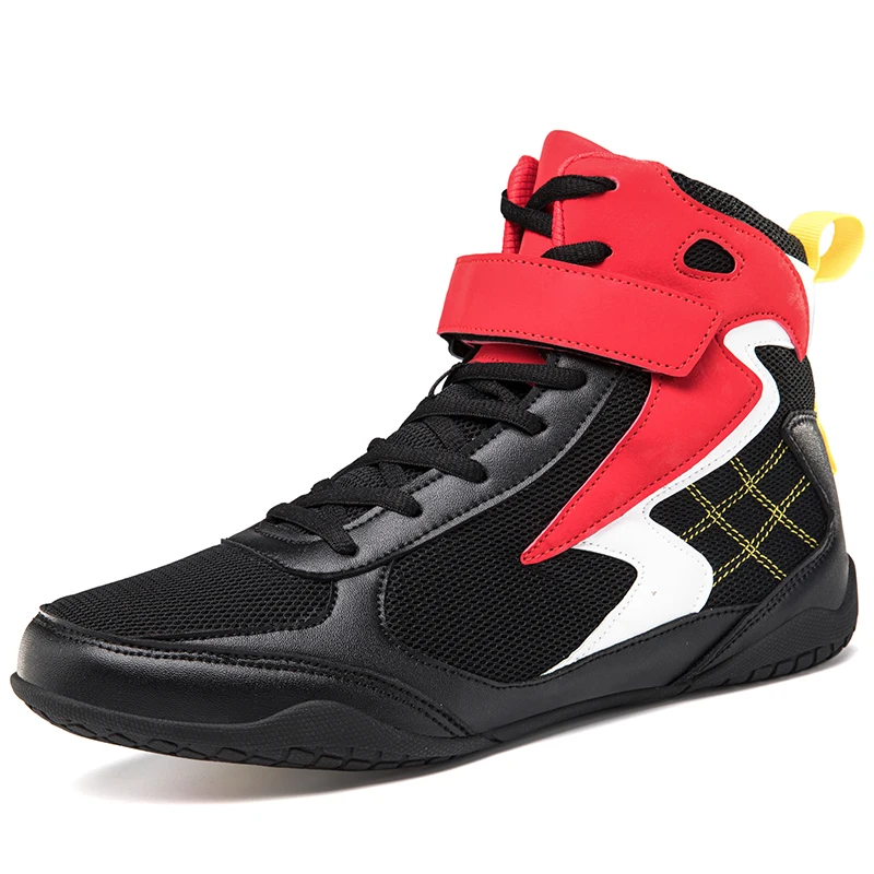 

High-top men's Sanda boxing wrestling shoes soft soled shoes couple weightlifting gym ladies training sports fighting shoes