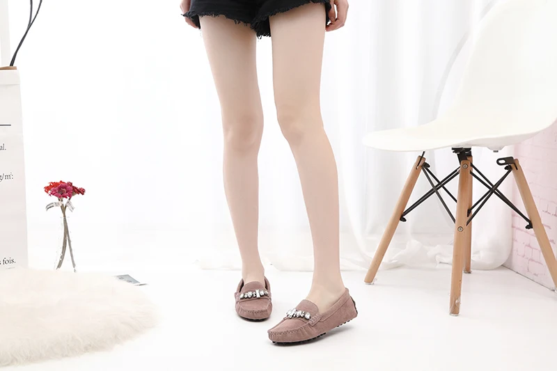 genuine cowhide leather women shoes Female Casual Fashion Flats Spring Autumn driving shoes women leather loafers