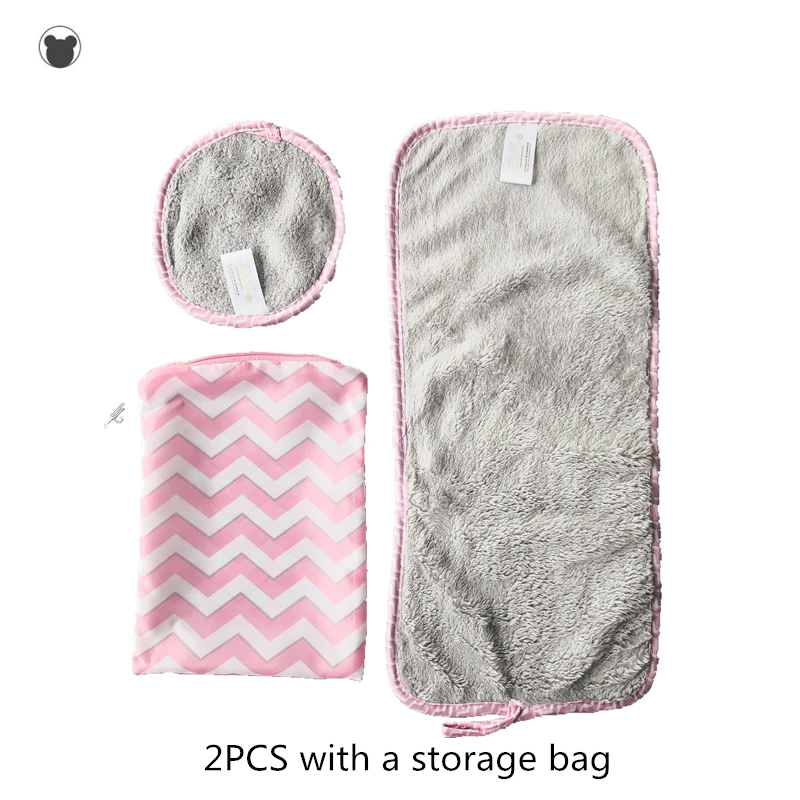 Storage bag 2 pieces 2 шт. многоразовая микрофибра ткань для лица для снятия макияжа полотенца Салфетки для лица без масла очищающие накладки для снятия макияжа wips сумка для хранения бесплатно - Цвет: Storage bag 2 pieces
