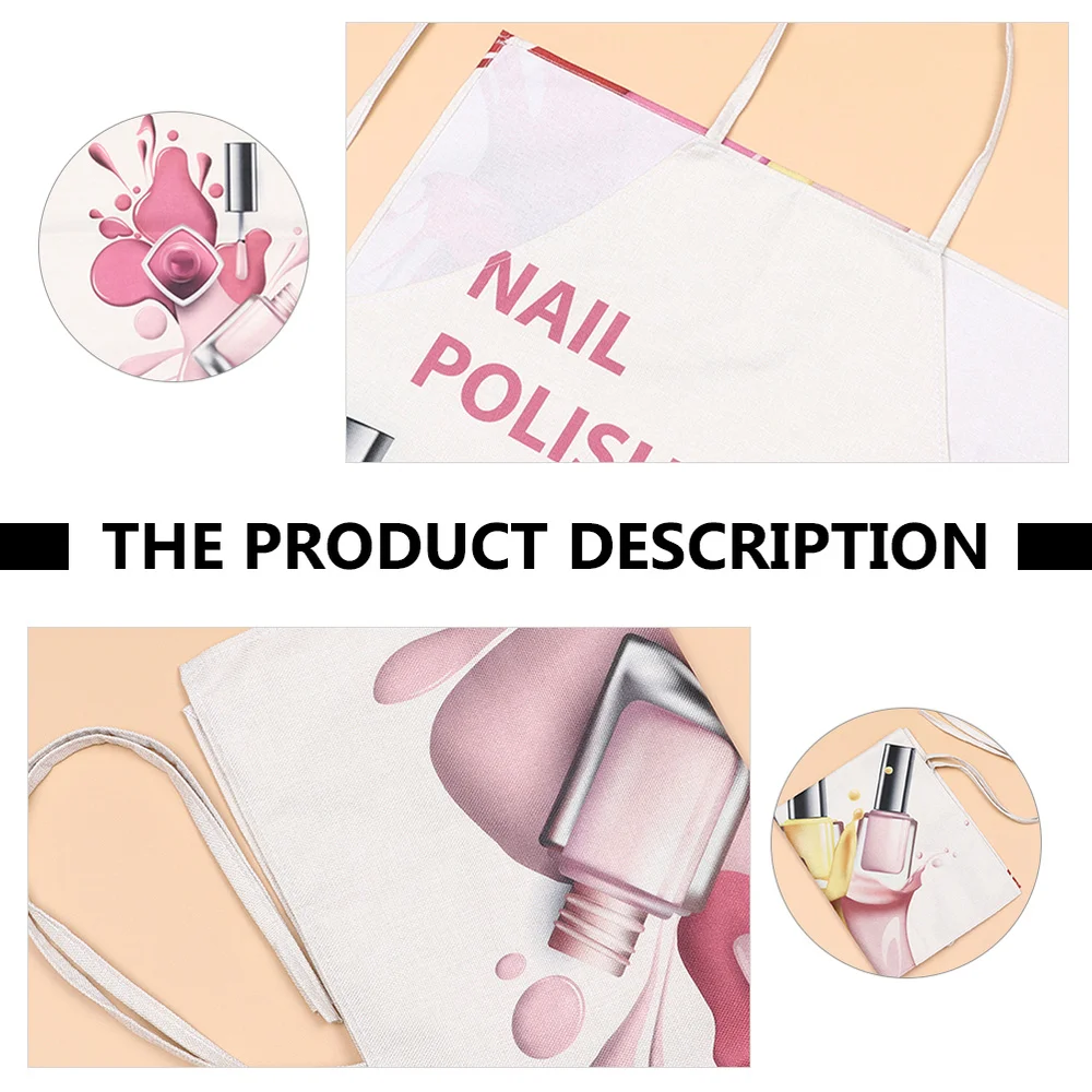 

2pcs Adorable Nail Polish Pattern Apron Sleeveless Serving Apron for Household