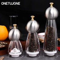 stainless steel grinder manual salt and pepper spice shakers spherical grinder gadgets with gift box home kitchen accessory