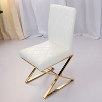 light luxury style stainless steel gold plated dining chair simple modern home dining chair chair soft leather dining chair
