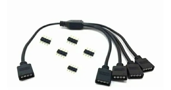 

100pcs 12V Computer RGB 4-pin 1 to 4 Extension cord
