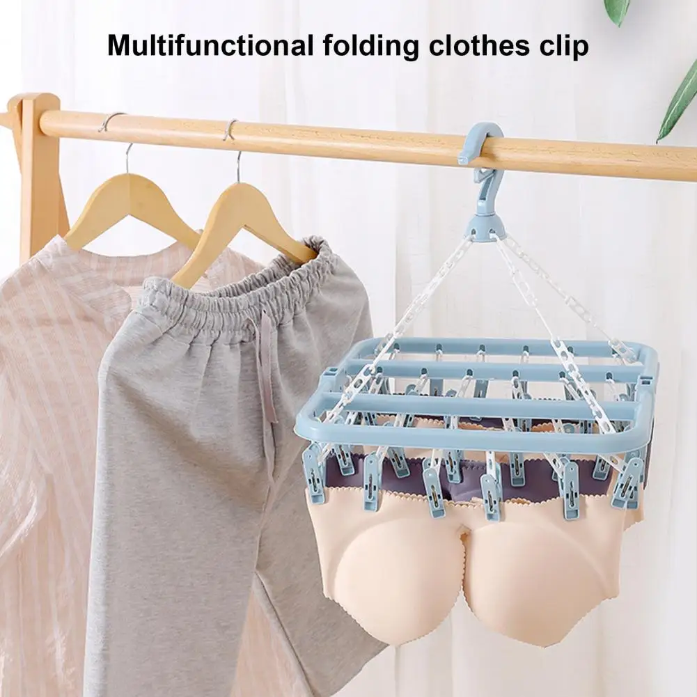 

8/32Clamps Clothes Hangers Strong Load-bearing Windproof Strong Toughness Multi-use Clothes Hanger Sock Racks Household Supplies