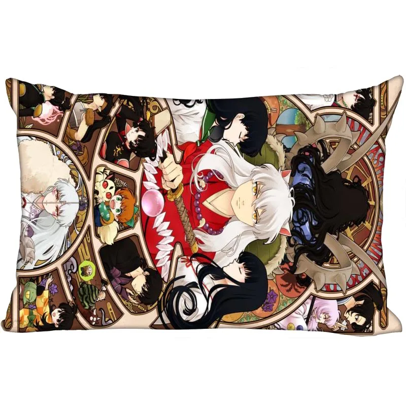 

ShunQian Inuyasha Anime Pillowcase 45x35cm(One Side) Decorative Rectangle Zipper 3D Print Pillowcase Satin Fabric Pillow Cover