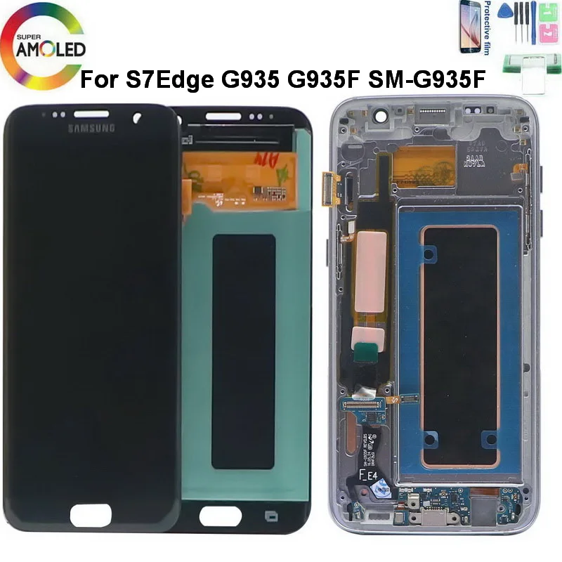 

ЖК-дисплей AMOLED 5,5 ''для SAMSUNG Galaxy S7Edge G935 G935F G935A G9350, сенсорный экран с дигитайзером в сборе и мертвыми пикселями