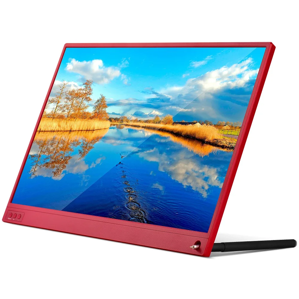 Сенсорный экран Портативный монитор 1920x1080 HD ips 15,6-дюймовый монитор игровой Дисплей для контроля уровня сахара в крови с кожаный чехол гнездо не требуется